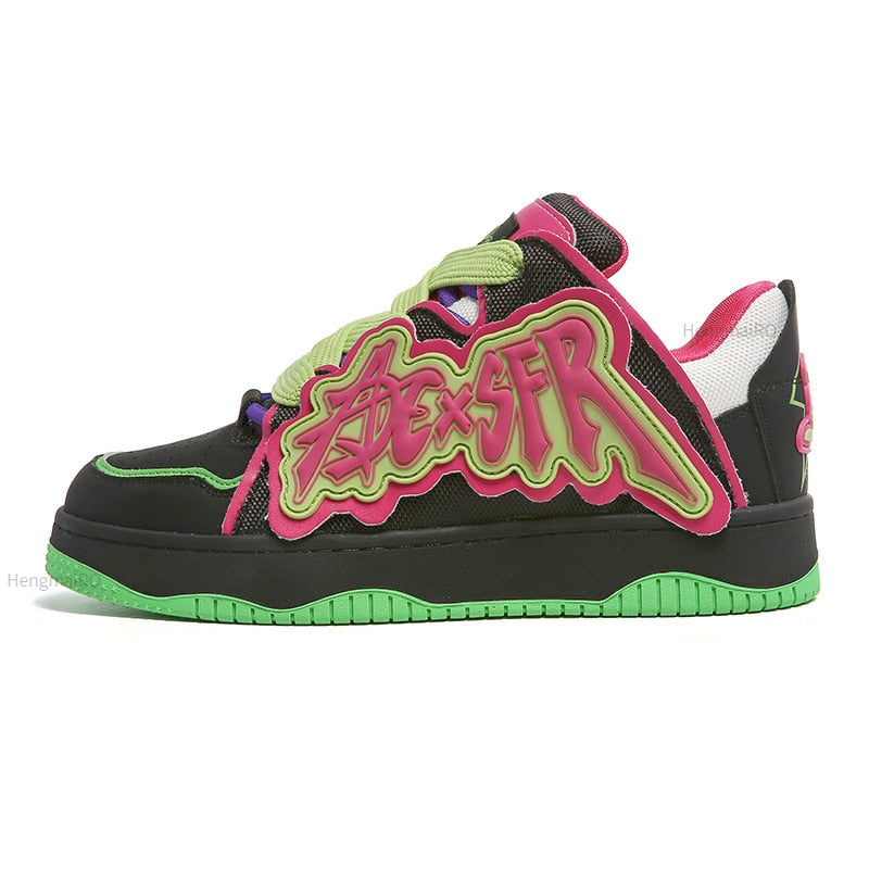 Women Shoes Men Retro Fashion Y2K Street Skateboard Shoes Punk Comfortable Sneakers Couple Students Outdoor Sports Casual Shoes