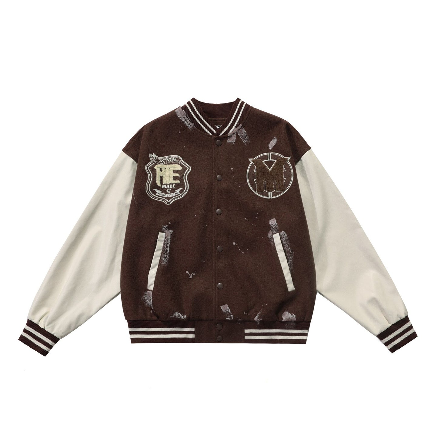 Vintage Baseball Jacket Men Letter Embroidery Streetwear Towel Varsity Jackets Couple Quality Fleece Bomber College Coat Unisex