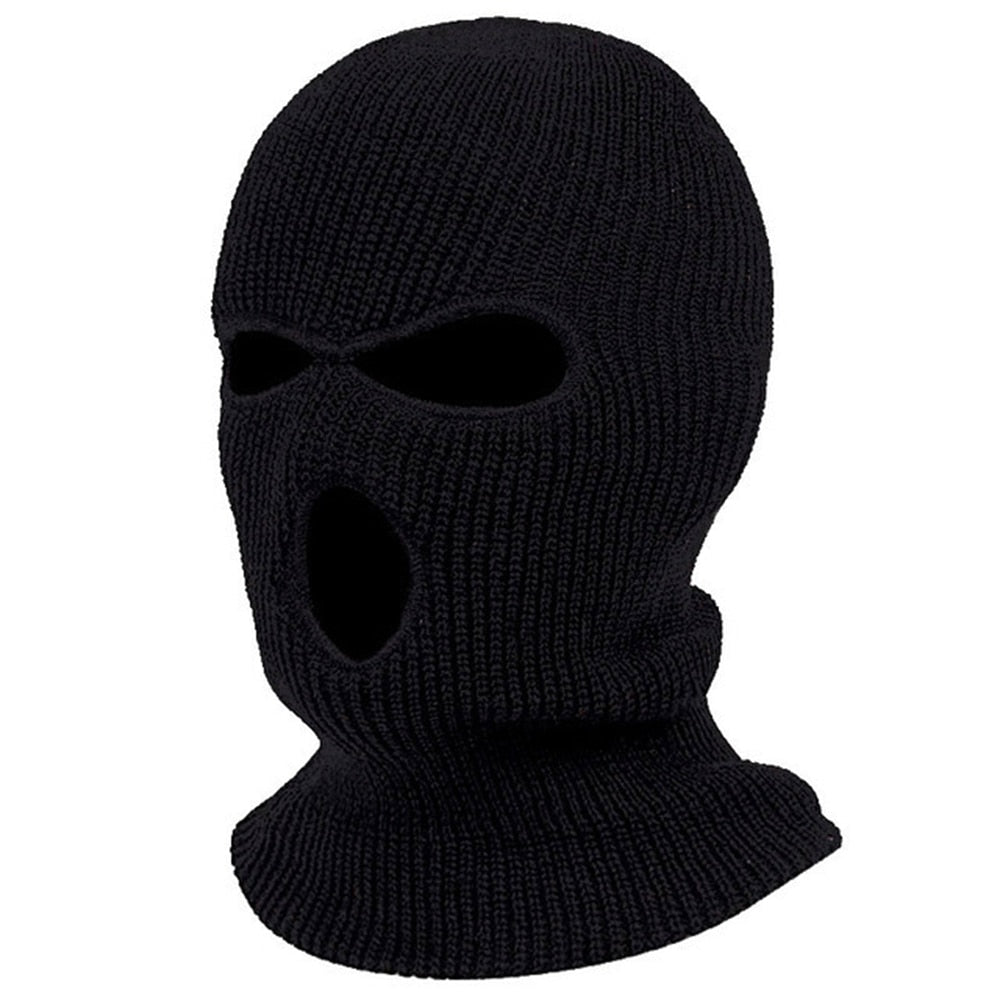 3Holes Winter Warm Unisex Balaclava Mask Hat Embroidery Full Face Mask Knitted Cycling Ski Snowboard Hat Cap Hip Hop Beanie Gift