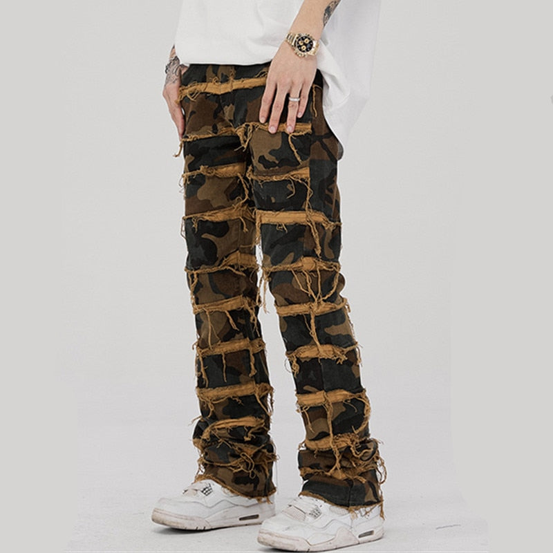 2023 Punk Stacked White Straight Y2K Grunge Jeans Pants Men New Fashion Hip Hop Kpop Women Cotton Old Long Trousers Ropa Hombre