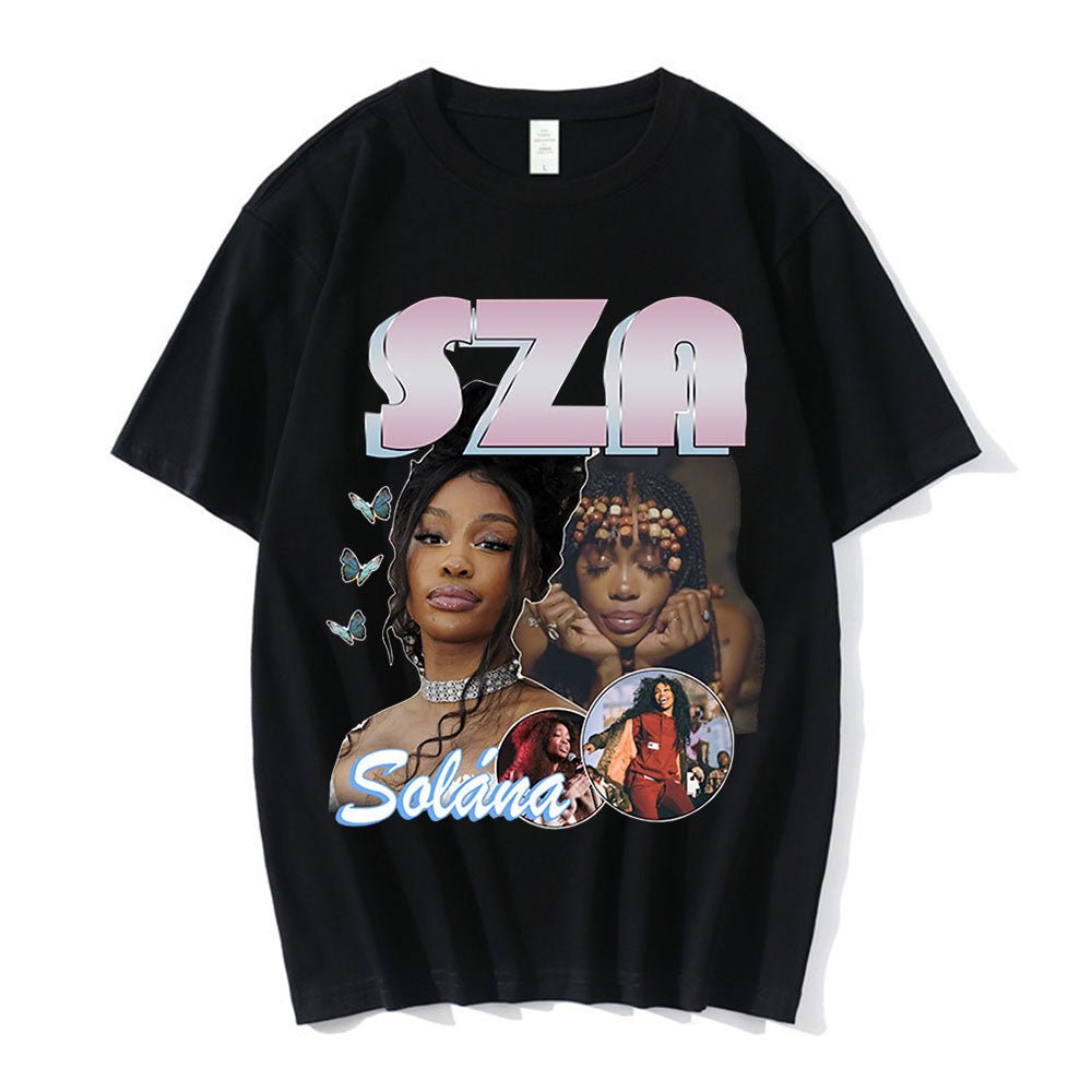 90s Rapper SZA Good Days Graphic Print T-shirt Vintage Punk T-shirts Oversize Men Hip Hop Harajuku Tee Shirt Streetwear Couples