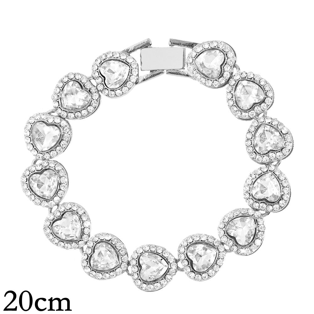 14/20MM Hip Hop Metal Cuban Bracelet Iced Out Chain Bling Full Rhinestone Pave Luxury Crystal Bracelet For Men's Jewelry Gift