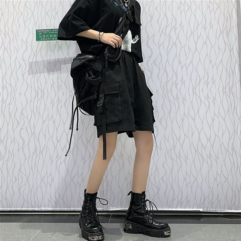 Shorts Women Summer Knee-length Wide-leg Boyfriend Safari Style Ulzzang BF Street Wear Chic All-match Casual Unisex Fashion New