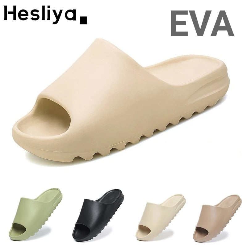 Slippers Original Women Men Brand Sandals Mujer Beach Casual Shoe EVA Slidee Men Yeezy Slides Summer Unisex Clogs Home Size36-45