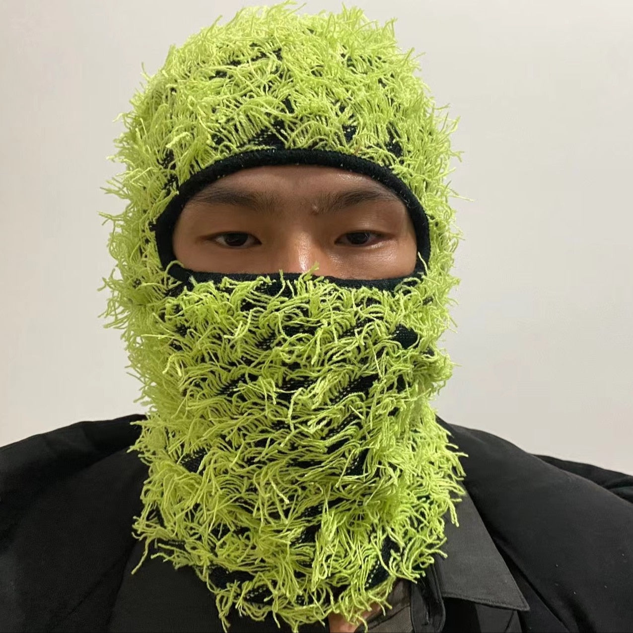 Designer Ski Mask Storm Knitted Distressed Camo Balaclava Ski Mask Custom Grassy Balaclava