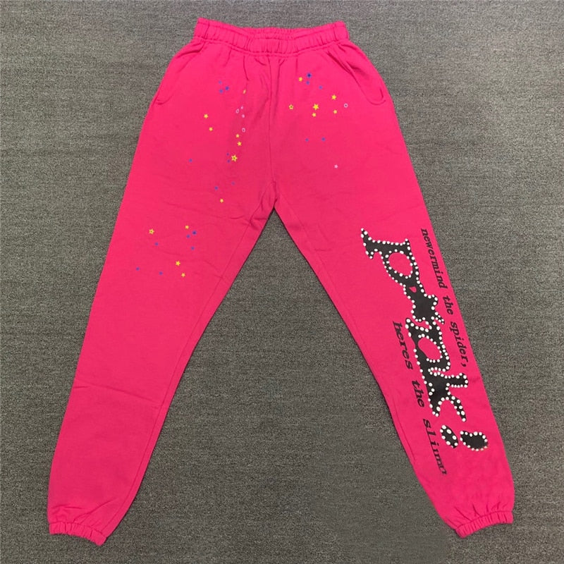 Hip Hop Spider Web Print Hoodies Men Fashion Long Sleeve Hooded Sweatshirts Pants Gothic Punk Oversized Winter Hoodie Tops