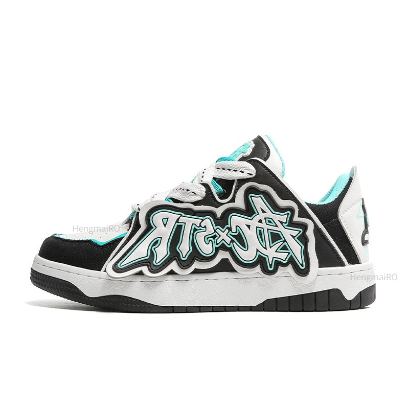 Women Shoes Men Retro Fashion Y2K Street Skateboard Shoes Punk Comfortable Sneakers Couple Students Outdoor Sports Casual Shoes