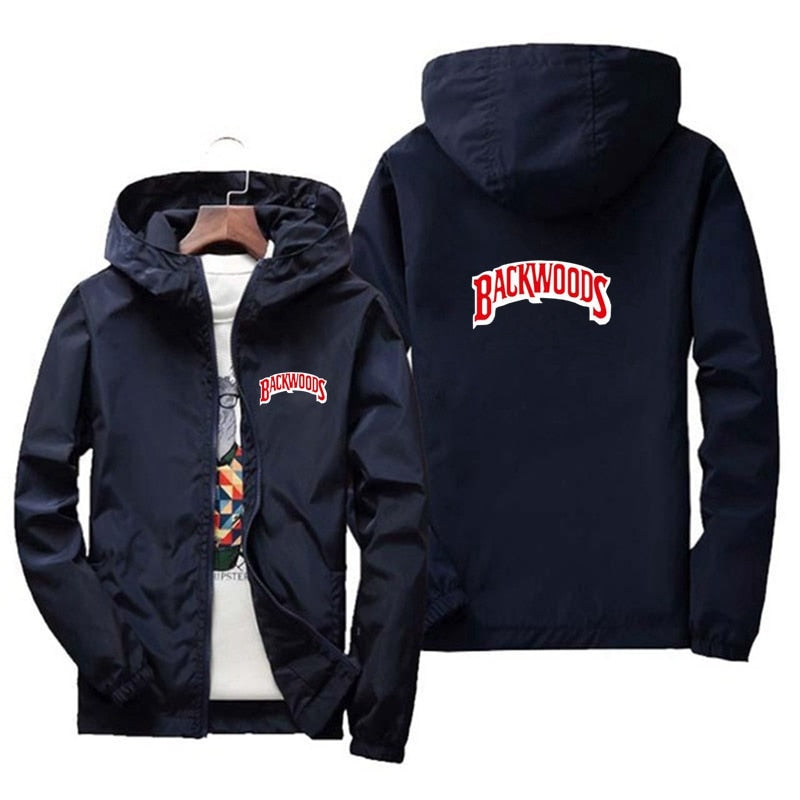 2022 BACKWOODS Printed Spring/summer Men's Wear Hoodie Zippered Thin coat Men's wear windproof casual street blazer 7XL