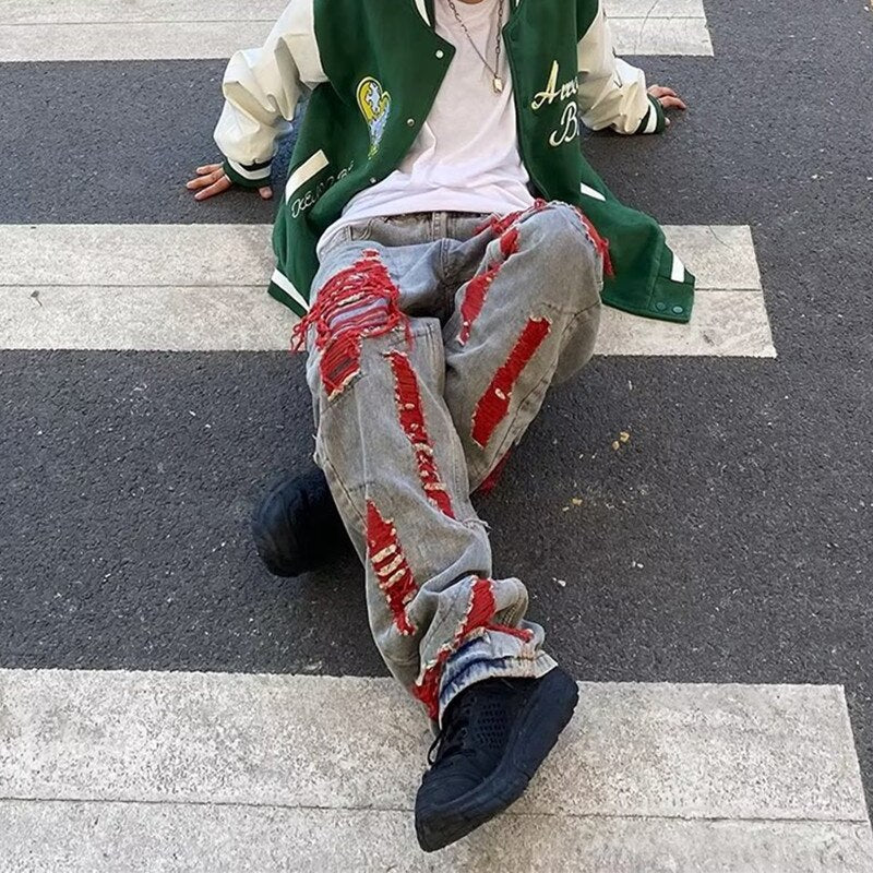 2023 Ropa Grunge Y2K Streetwear Baggy Ripped Stacked Jeans Pants Men Clothing Kanye Women Straight Denim Trousers Vetement Homme