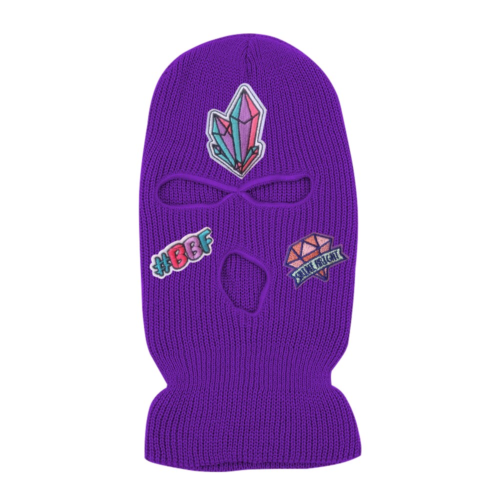 #BBF Butterfly Printed 3 Hole Full Face Cap Embroidery Letter Ski Beanies Design Keep Warm Headgear Mask Tactical Balaclava Hat