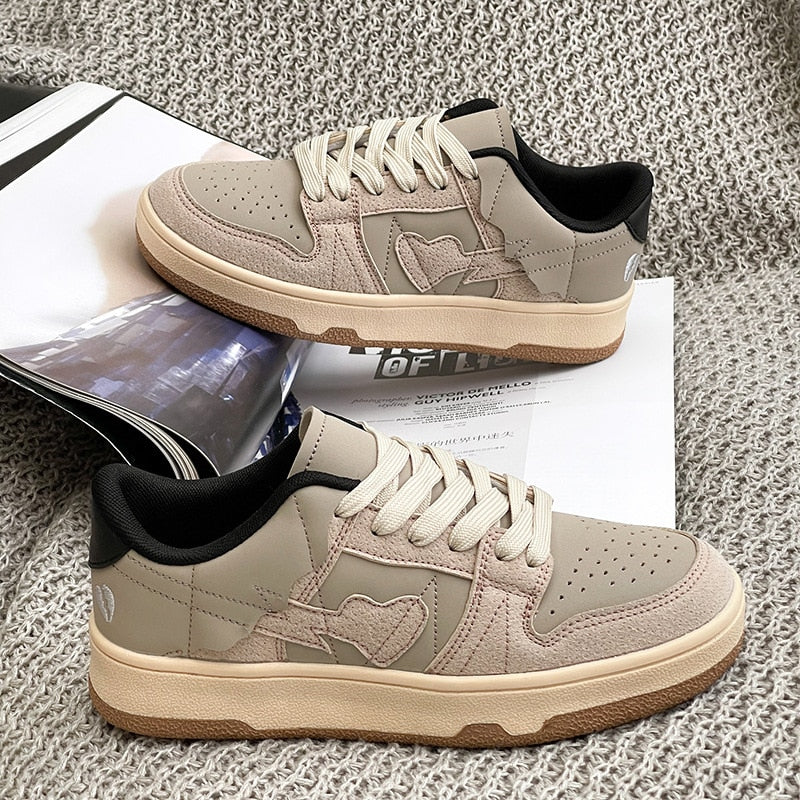Heart Dunks 2022 New Type Slate Shoes Haze Blue Trend Love Pattern Breathable Student Casual Sneakers Female Men
