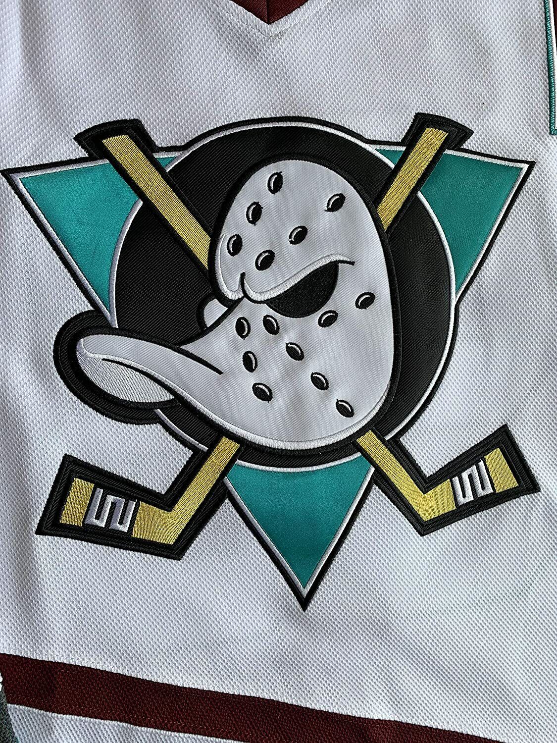 Sport Games League 96# CONWAY Mens Adam BANKS 99# Mighty Ducks Movie Ice Hockey Jerseys Stitched White S-3XL