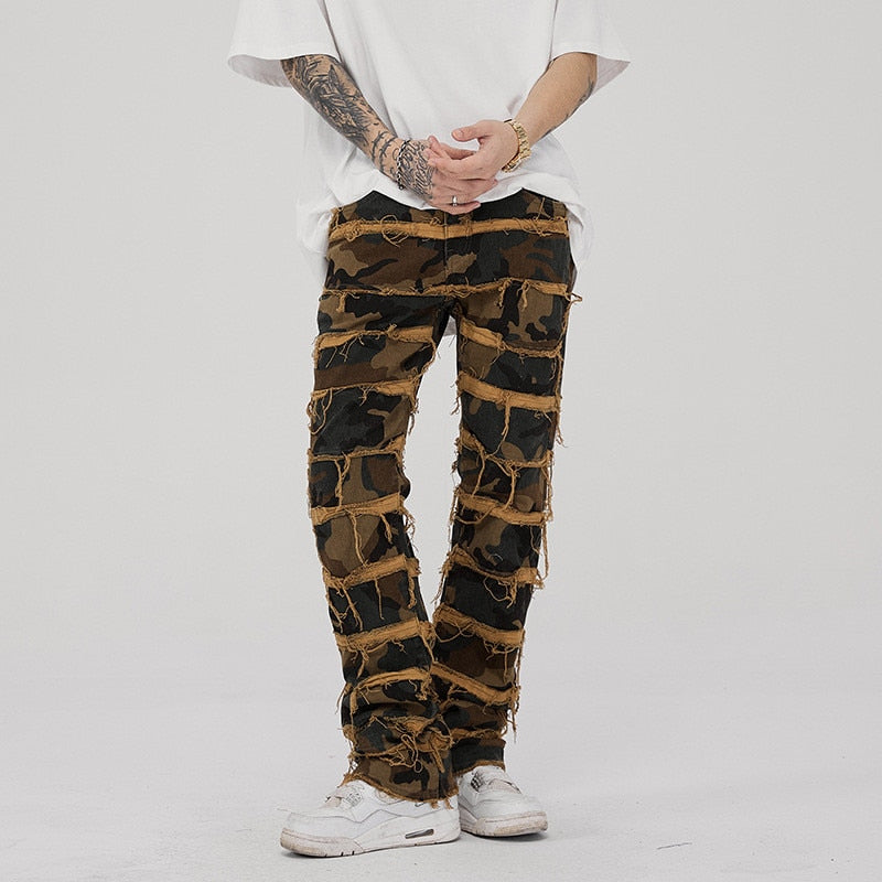 2023 Punk Stacked White Straight Y2K Grunge Jeans Pants Men New Fashion Hip Hop Kpop Women Cotton Old Long Trousers Ropa Hombre