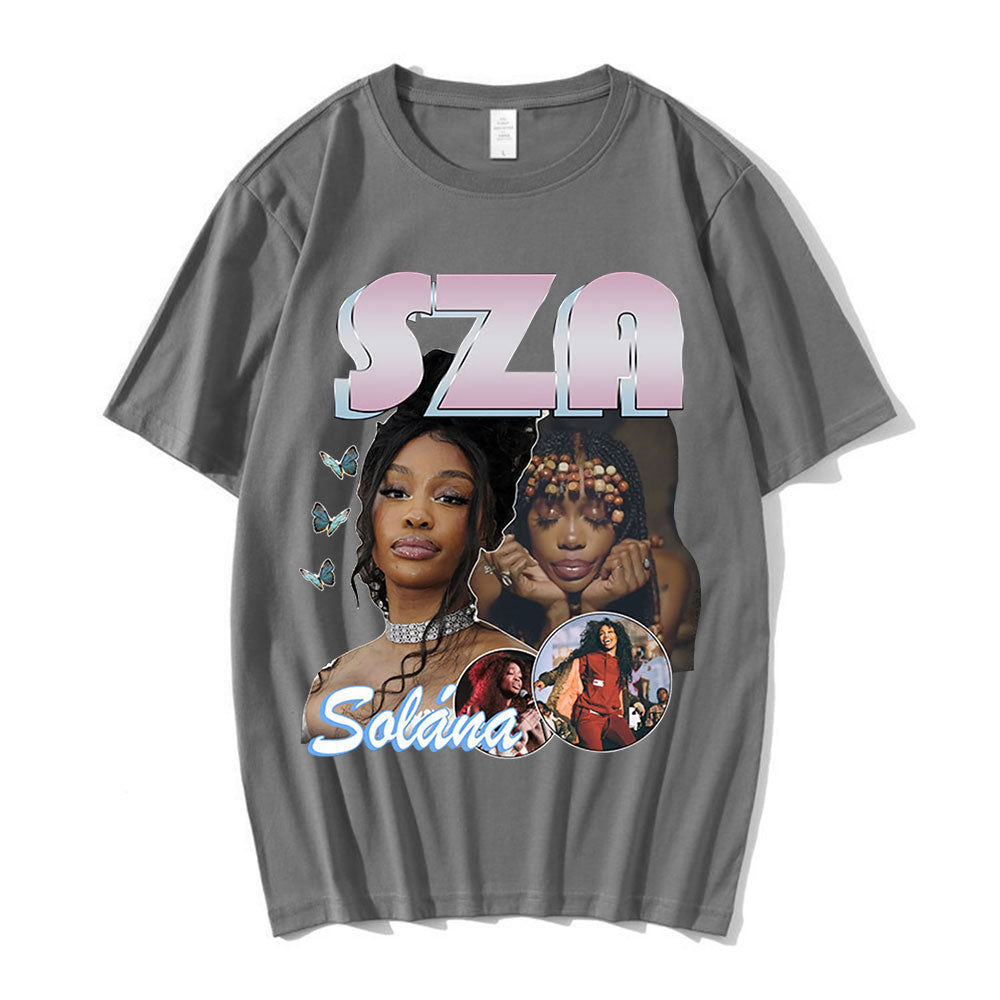 90s Rapper SZA Good Days Graphic Print T-shirt Vintage Punk T-shirts Oversize Men Hip Hop Harajuku Tee Shirt Streetwear Couples