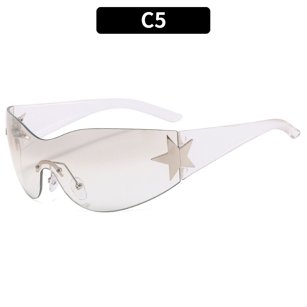 Punk One Piece Sunglasses Goggle New Y2k Luxury Brand Sun Glasses Shades Eyewear UV400 Five Star Glasses Sports Sun Glasses