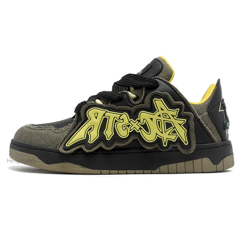 Women Shoes Men Retro Fashion Y2K Street Skateboard Shoes Punk Comfortable Sneakers Couple Students Outdoor Sports Casual Shoes