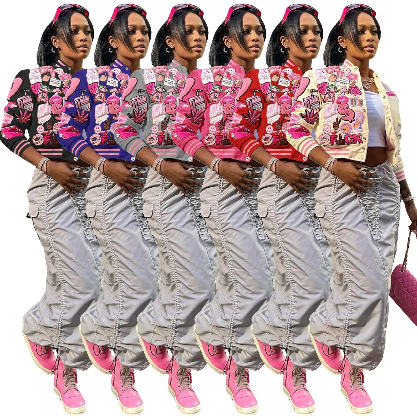 Racing Bomber Varsity Jacket Summer Y2K Streetwear Clothes Women 2023 Cropped Cyber Y2K Streetwear Jackets Letterman Racer Coat