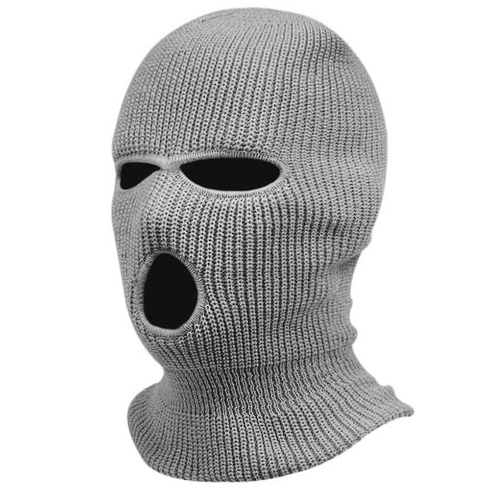 3Holes Winter Warm Unisex Balaclava Mask Hat Embroidery Full Face Mask Knitted Cycling Ski Snowboard Hat Cap Hip Hop Beanie Gift