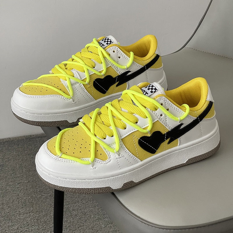 Heart Dunks 2022 New Type Slate Shoes Haze Blue Trend Love Pattern Breathable Student Casual Sneakers Female Men
