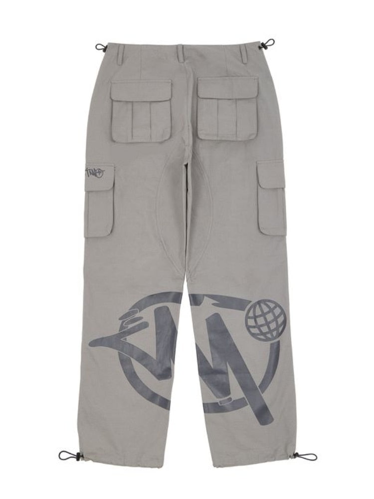 Y2K Cargo Pant Overalls Minus Two Black Pants 2023 New Harajuku Fashion Casual Loose Men Rock Straight Wide Leg Pants Streetwear
