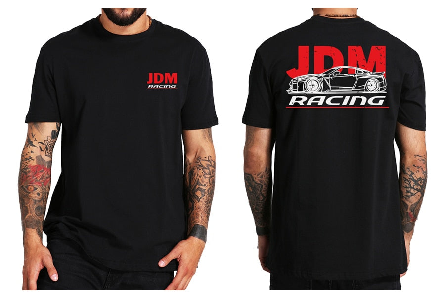 Japanese Style Car T Shirts Back Print Street Wear Original Design EU Size 100% Cotton Tops Tee Homme