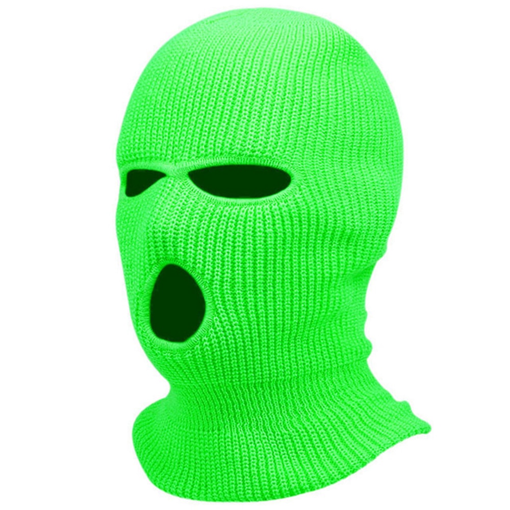 3Holes Winter Warm Unisex Balaclava Mask Hat Embroidery Full Face Mask Knitted Cycling Ski Snowboard Hat Cap Hip Hop Beanie Gift