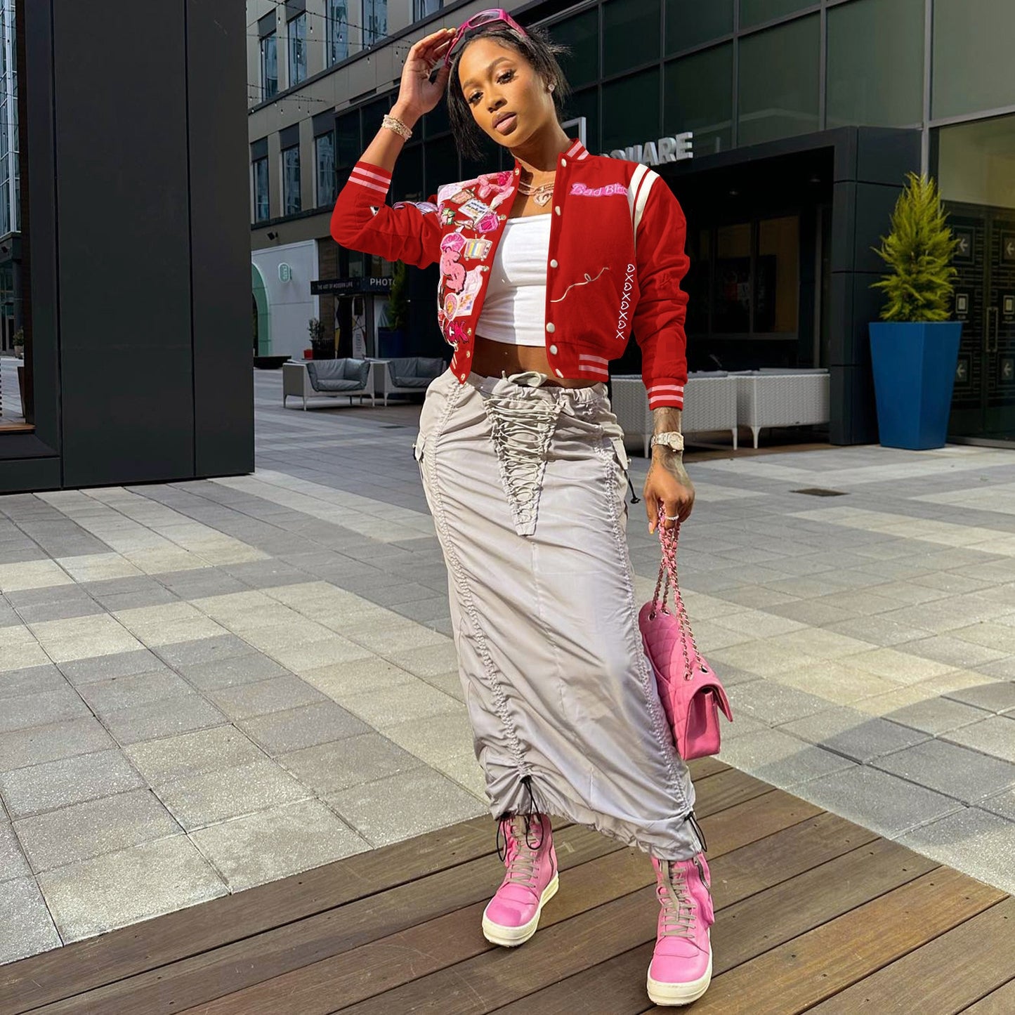 Racing Bomber Varsity Jacket Summer Y2K Streetwear Clothes Women 2023 Cropped Cyber Y2K Streetwear Jackets Letterman Racer Coat
