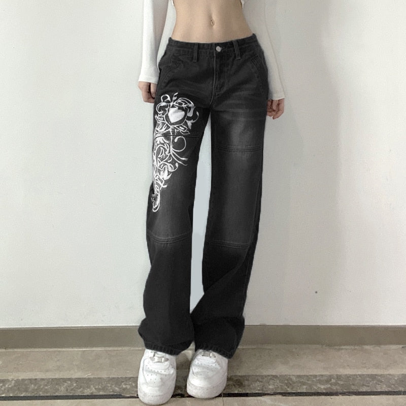 Harajuku Grunge Vintage Low Waisted Cargo Pants Y2K Aesthetics Indie Women&amp;/39;s Jeans Pockets Korean Streetwear Retro Trousers