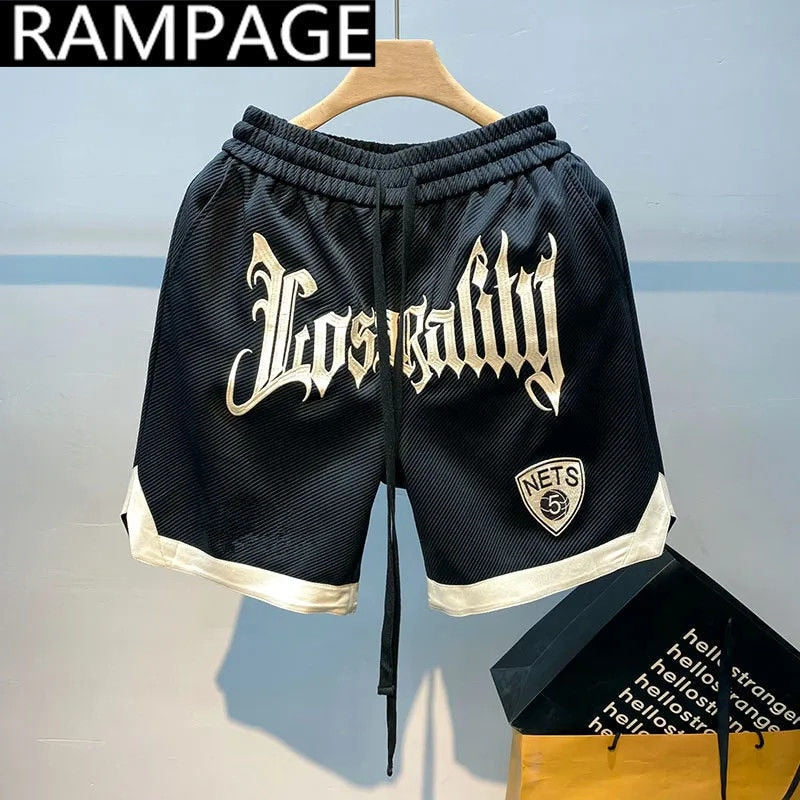 Sweatpants American basketball shorts summer thin sports five-point pants street hip-hop trendy brand embroidery loose pants