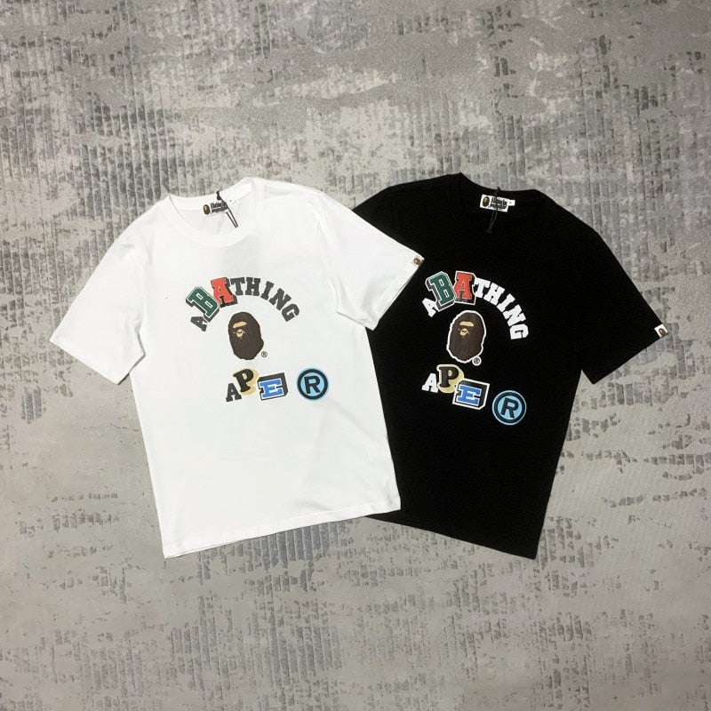Fashion design Bape T-shirt short-sleeved Ape Head BATHING STAR print loose cotton youth popular short-sleeved T-shirt