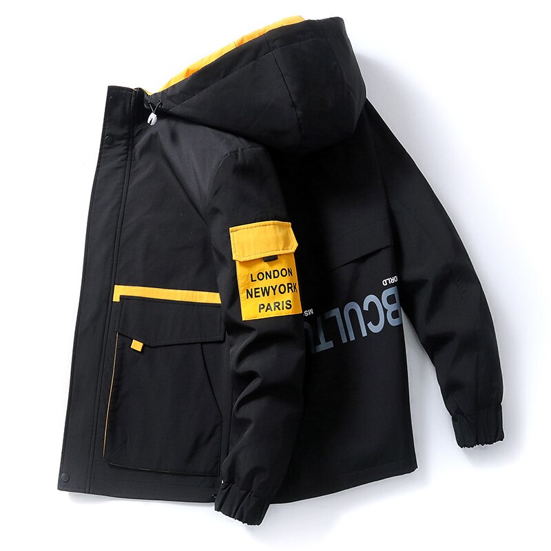 New Trend 2023 Spring Men's Hooded Jackets Casual Street Wear Autumn Thin Cargo Coat Short Windbreaker Youth Hip Hop Top Clothes