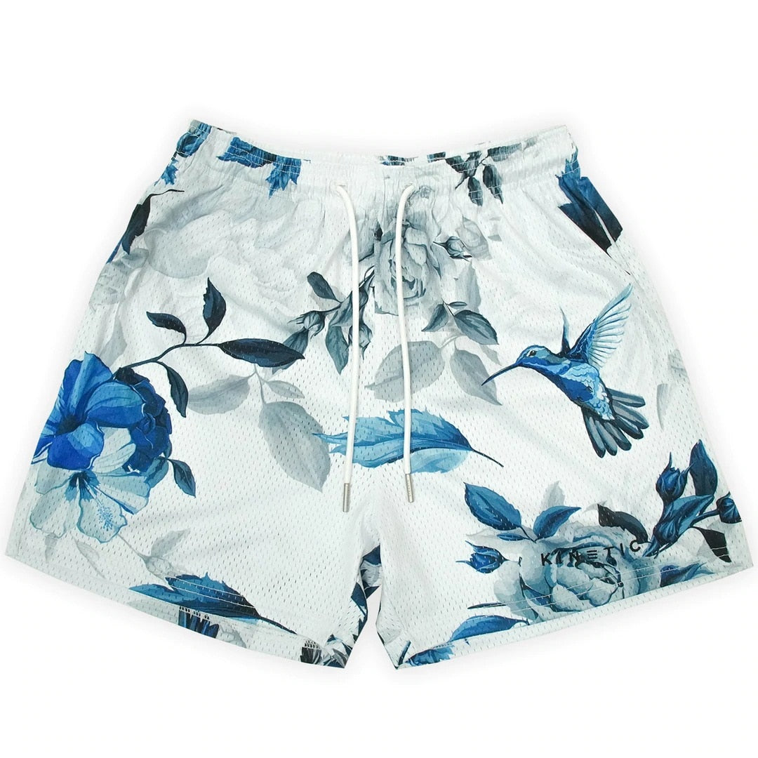 Summer New men short pant Rose Design Casual Shorts Street Hip Hop Fitness Polyester Fast Dry Breathable Embroidery Men Shorts
