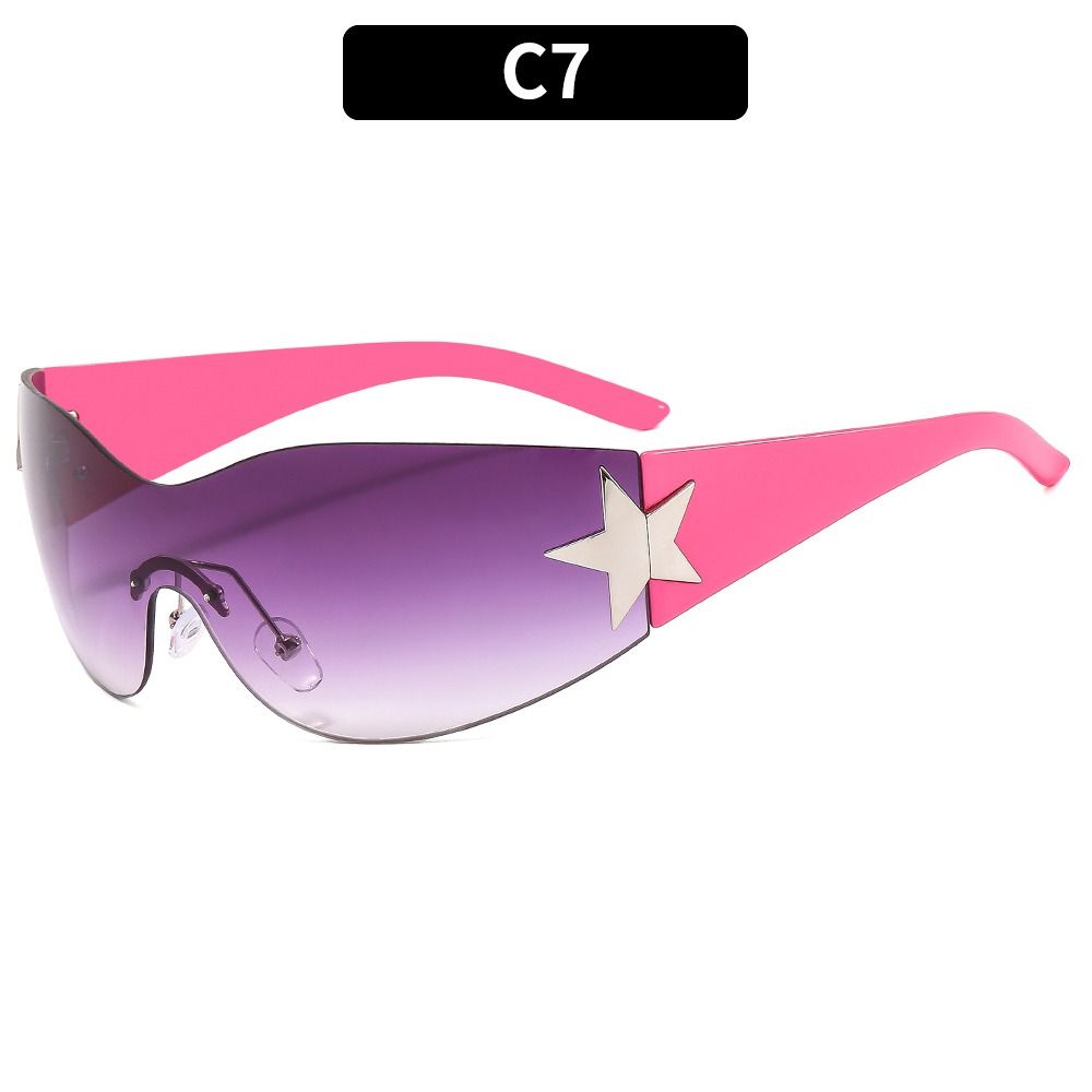 Punk One Piece Sunglasses Goggle New Y2k Luxury Brand Sun Glasses Shades Eyewear UV400 Five Star Glasses Sports Sun Glasses