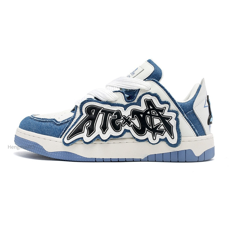 Women Shoes Men Retro Fashion Y2K Street Skateboard Shoes Punk Comfortable Sneakers Couple Students Outdoor Sports Casual Shoes