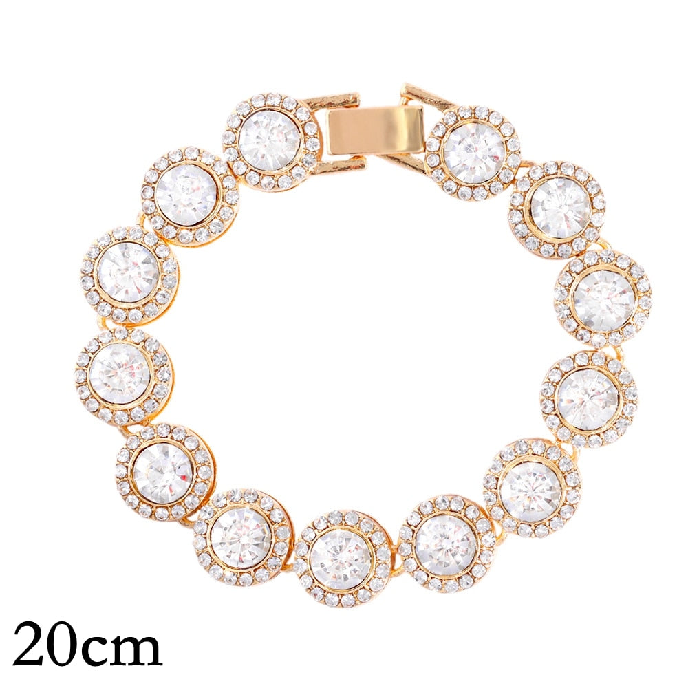 14/20MM Hip Hop Metal Cuban Bracelet Iced Out Chain Bling Full Rhinestone Pave Luxury Crystal Bracelet For Men's Jewelry Gift