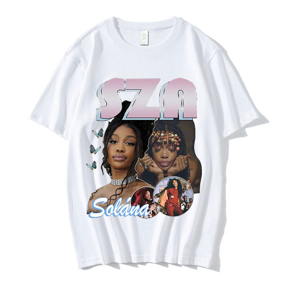 90s Rapper SZA Good Days Graphic Print T-shirt Vintage Punk T-shirts Oversize Men Hip Hop Harajuku Tee Shirt Streetwear Couples