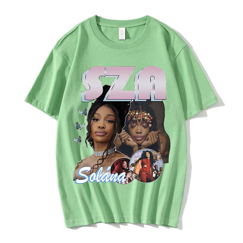 90s Rapper SZA Good Days Graphic Print T-shirt Vintage Punk T-shirts Oversize Men Hip Hop Harajuku Tee Shirt Streetwear Couples