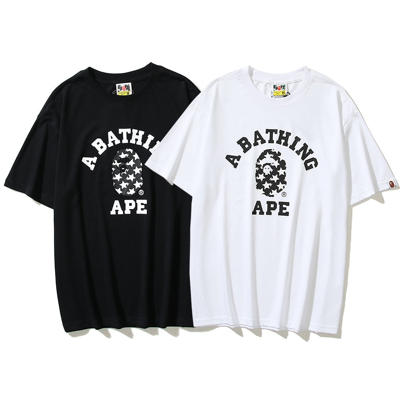 Fashion design Bape T-shirt short-sleeved Ape Head BATHING STAR print loose cotton youth popular short-sleeved T-shirt