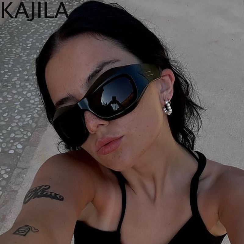 Cyberpunk Y2K Sunglasses Women Men Sports Square Sun Glasses Ladies 2022 Luxury Brand Punk Gold Sliver Eyewear Shades UV400