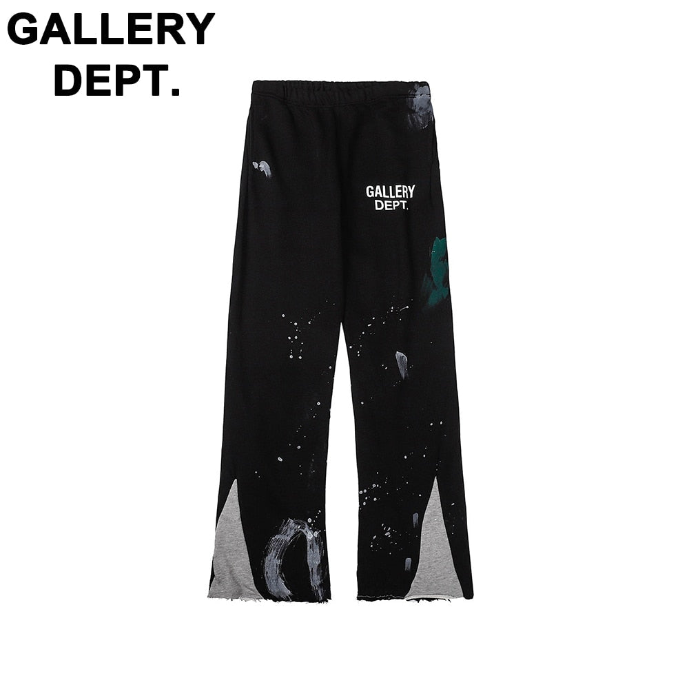 2023 New Fashion Spring and Autumn Dept Painted Flare Sweat Pant High Quality Men Women Street Grey Black Blue Trousers