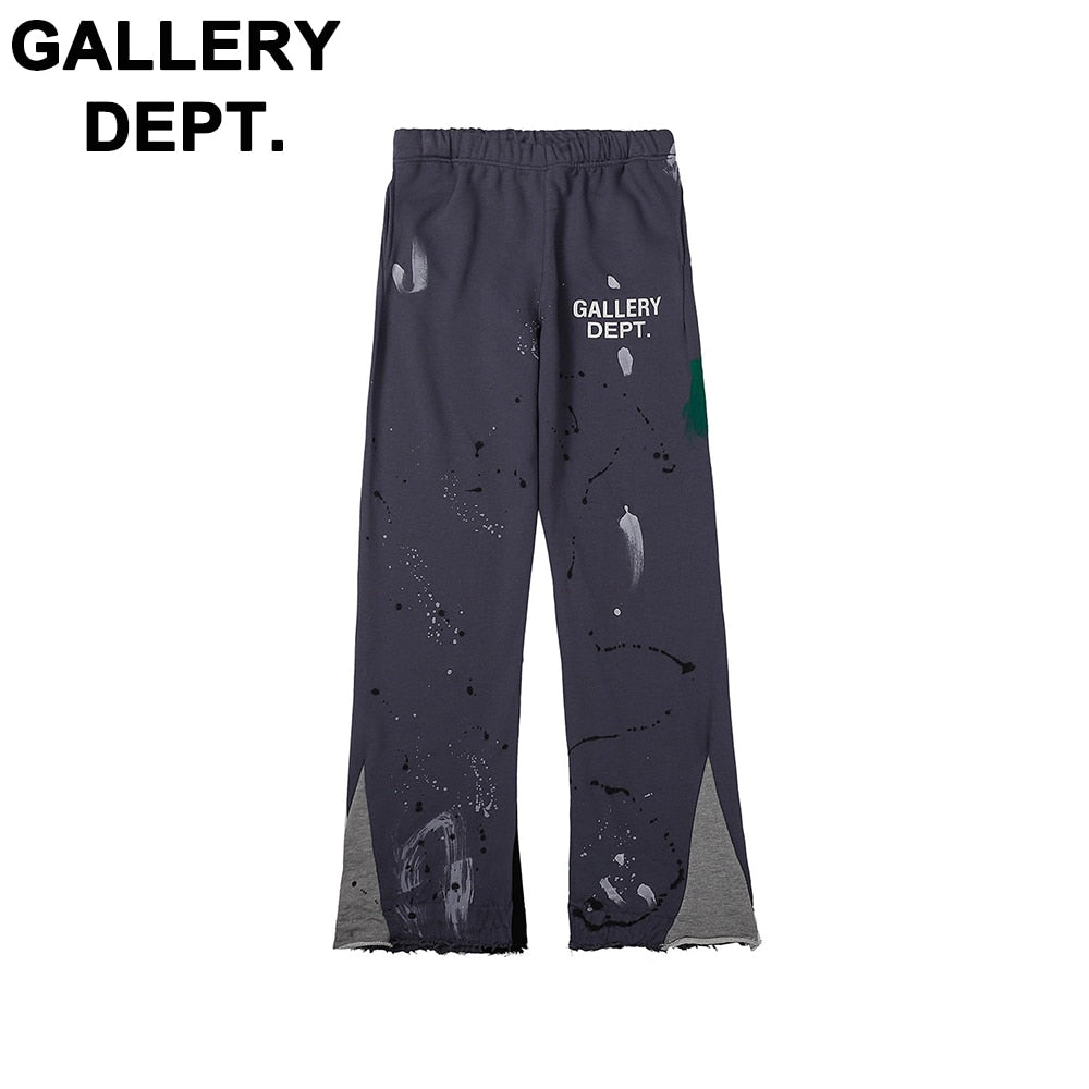 2023 New Fashion Spring and Autumn Dept Painted Flare Sweat Pant High Quality Men Women Street Grey Black Blue Trousers