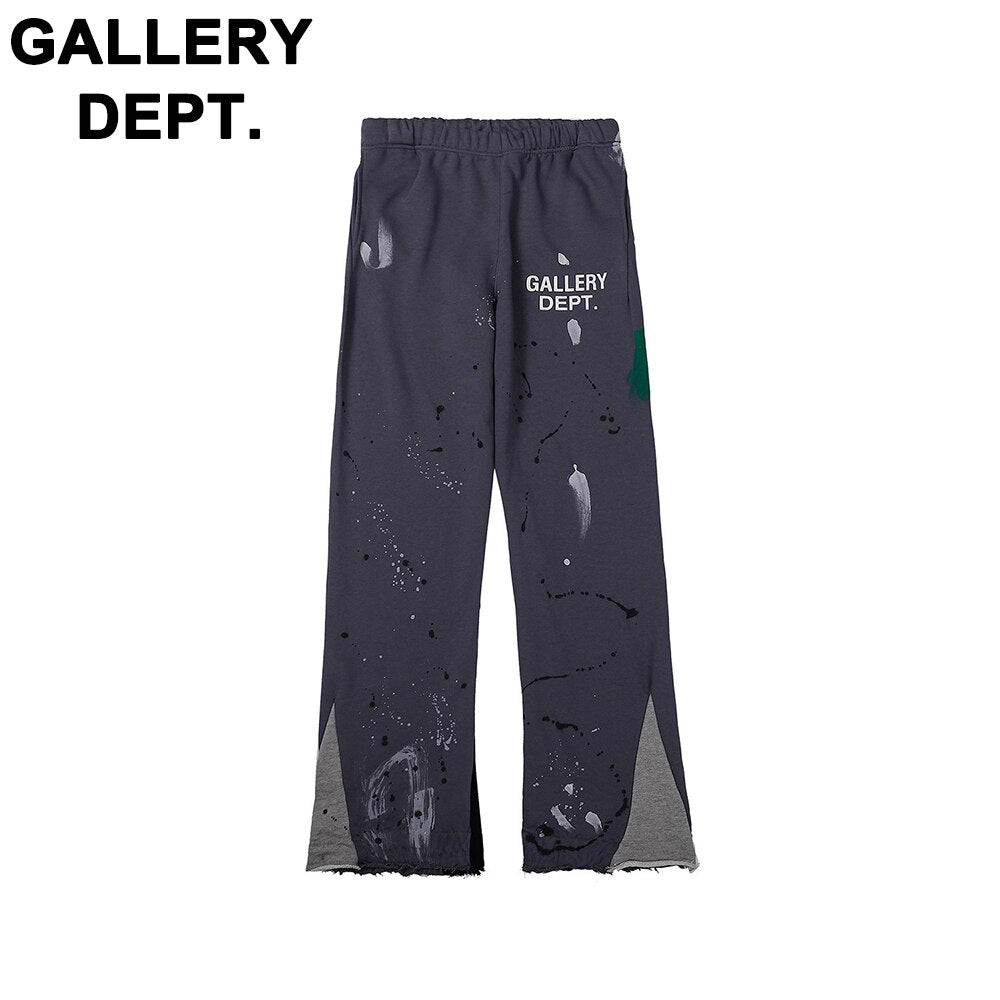 2023 New Fashion Spring and Autumn Dept Painted Flare Sweat Pant High Quality Men Women Street Grey Black Blue Trousers