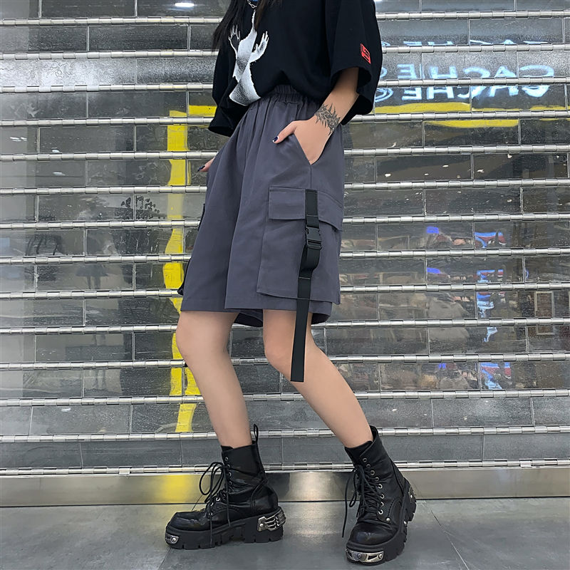 Shorts Women Summer Knee-length Wide-leg Boyfriend Safari Style Ulzzang BF Street Wear Chic All-match Casual Unisex Fashion New
