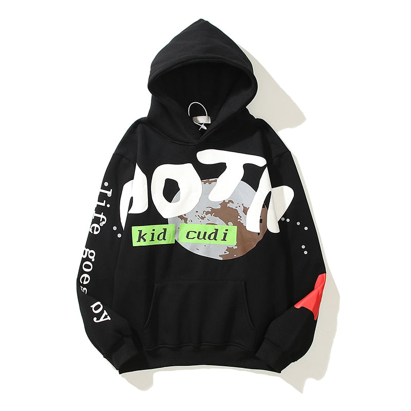 Baggy Pullover Sweatshirts Men Urban Streetwear Jesus Is King Print Hoodie Plus Velvet Hip Hop Kanye Hooded Sweatshirts