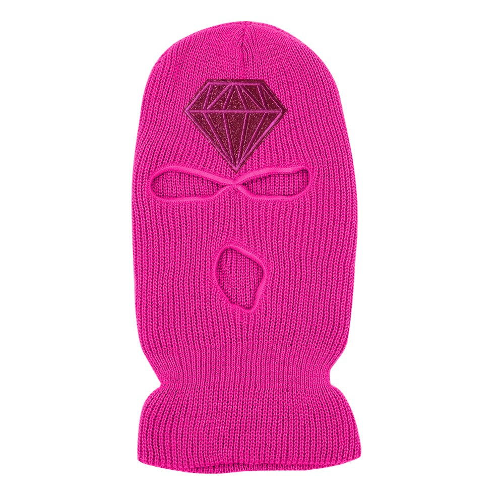 Diamond Glitter Printed 3 Hole Full Face Cap Embroidery Letter Ski Beanies Design Keep Warm Headgear Mask Tactical Balaclava Hat