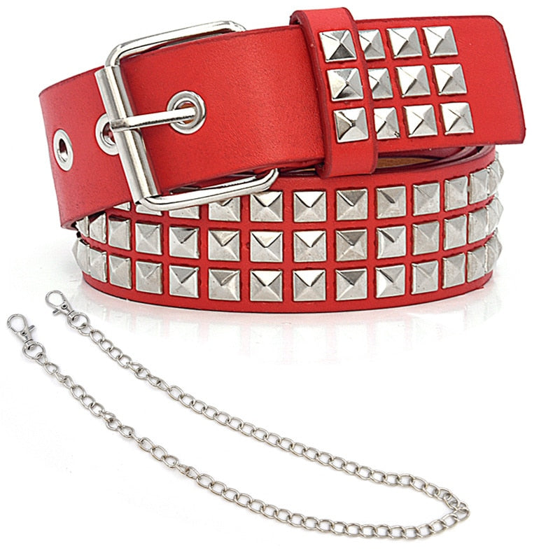 GAOKE Hollow Bullet Decoration Belt Fashion Ladies Leather Studded Gift Man's Goth Rock Wild Adjustable Women Punk Black Belt
