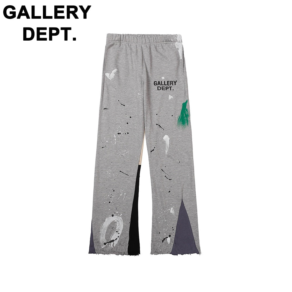 2023 New Fashion Spring and Autumn Dept Painted Flare Sweat Pant High Quality Men Women Street Grey Black Blue Trousers