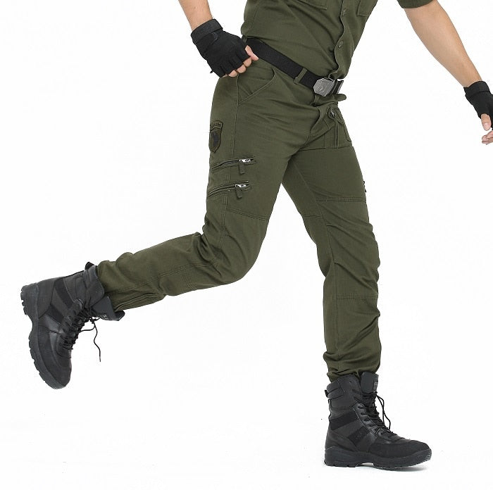 2022 Men's Cargo Pant Cotton Army Military Tactical Pant Men Vintage Camo Green Work Many Pocket Cotton Camouflage Black Trouser