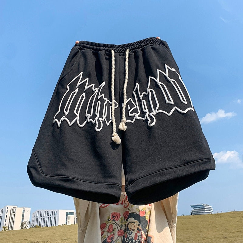 Summer Men's Letter Foam Print Shorts y2k Casual Fashion Loose Sweatpants Gym Basketball Short Pants Streetwear Bermuda shorts