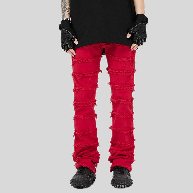 2023 Punk Stacked White Straight Y2K Grunge Jeans Pants Men New Fashion Hip Hop Kpop Women Cotton Old Long Trousers Ropa Hombre